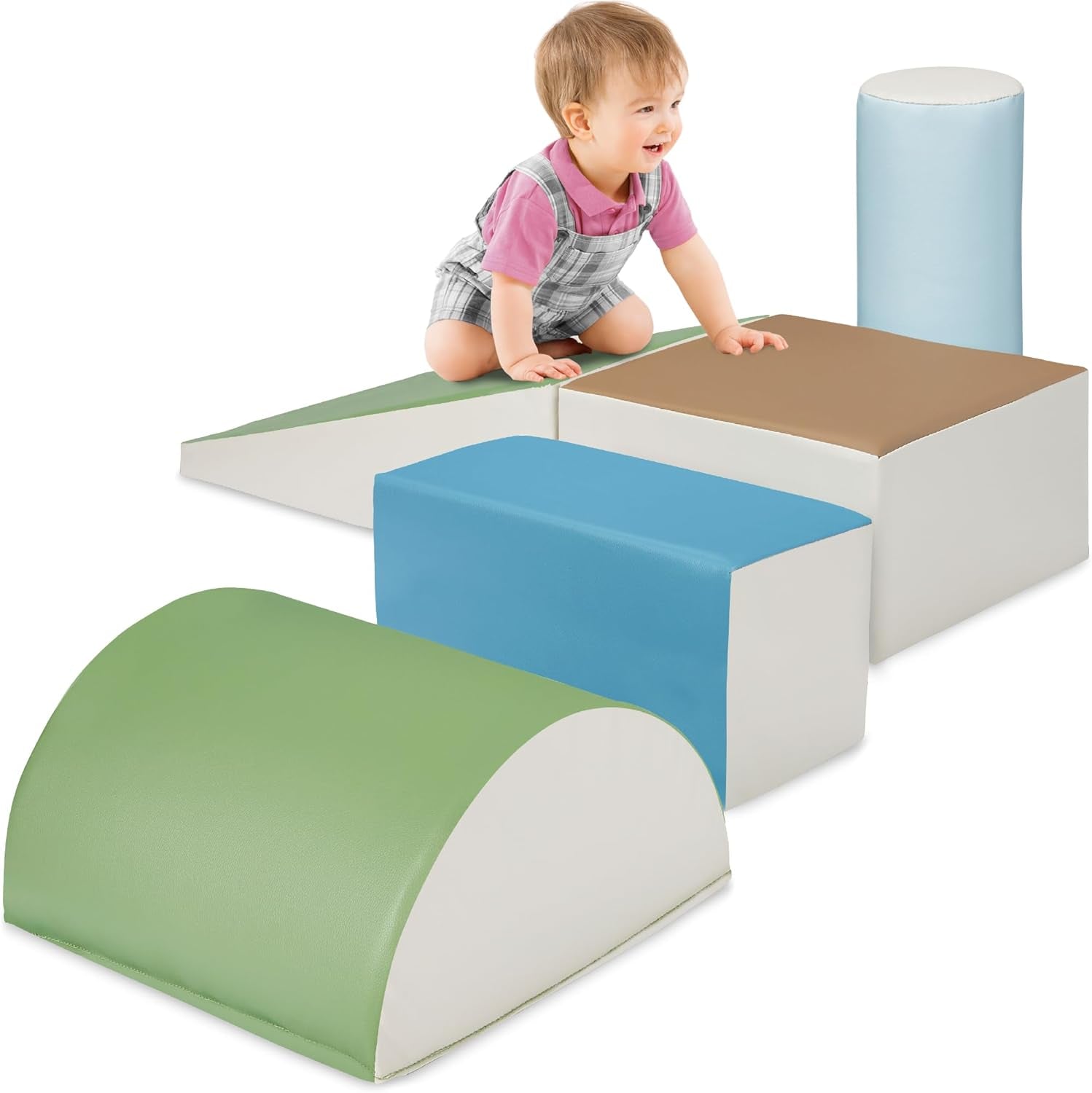 5-Piece Soft Foam Climbing and Crawling Play Structure for Child Development and Motor Skills Enhancement