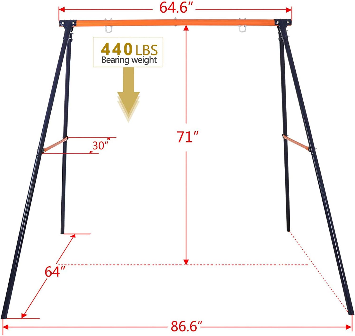 48 Inch Web Tree Swing with Heavy Duty Metal Frame for Kids & Adults - 440 LBS Capacity