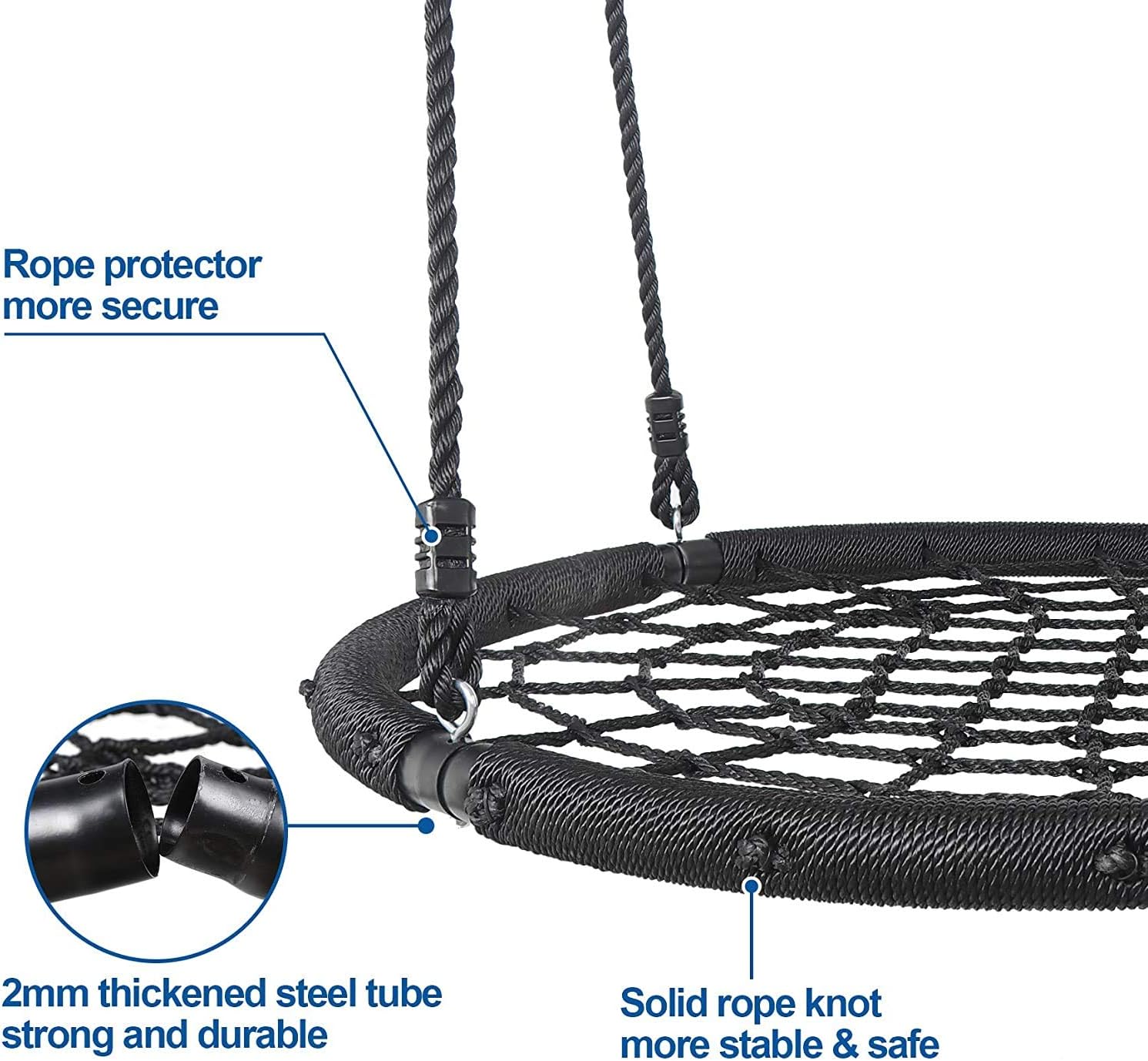 48 Inch Web Tree Swing with Heavy Duty Metal Frame for Kids & Adults - 440 LBS Capacity