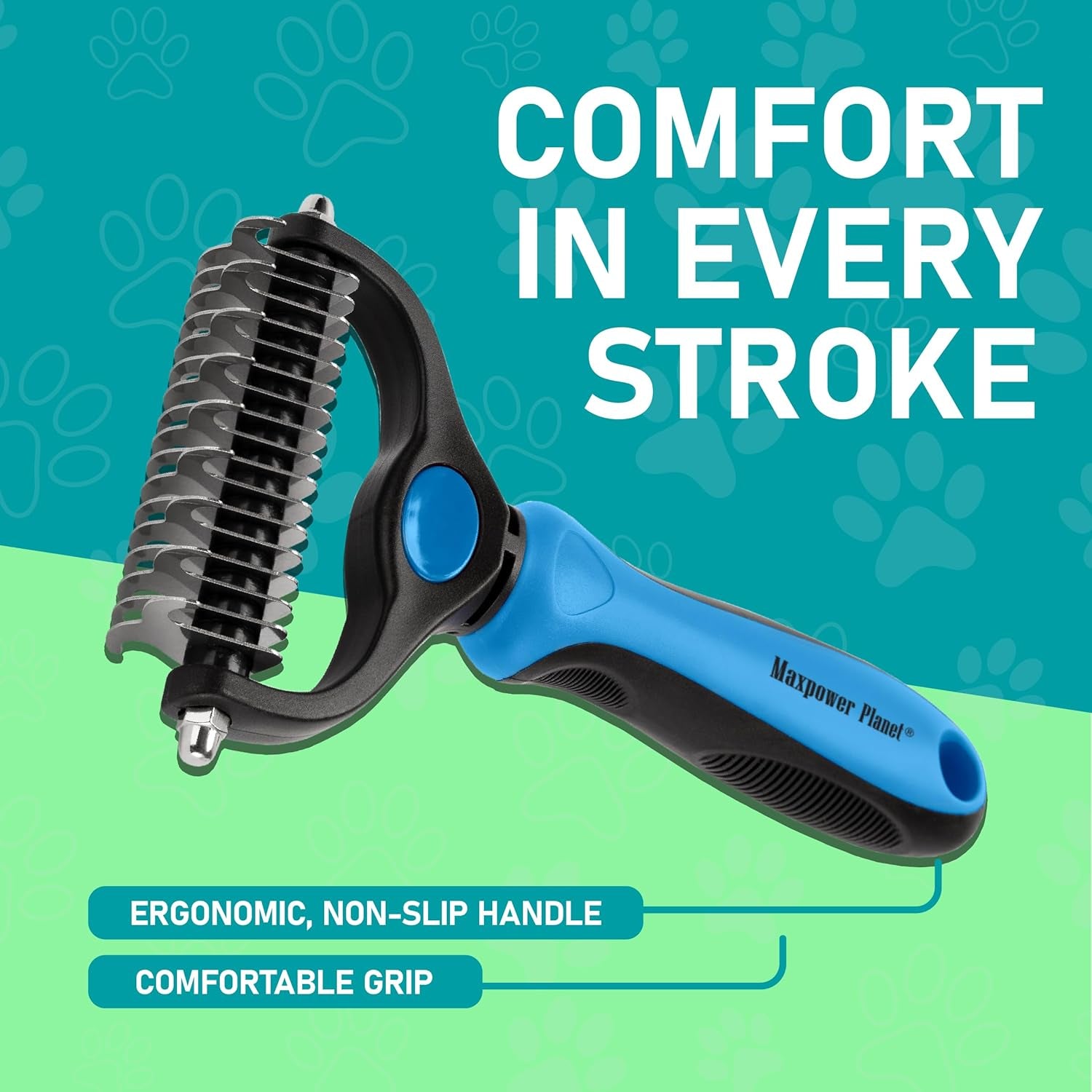 Original Pet Grooming Rake - Double-Sided Deshedding Dematting Tool, Undercoat Rake for Dogs & Cats, Extra-Wide Dog Grooming Brush & Deshedder Comb for Long Hair, Reduces Shedding 95%