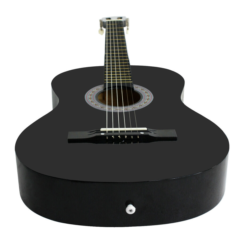 38" Black Acoustic Guitar Starter Package Guitar Gig Bag Strap Pick Portable