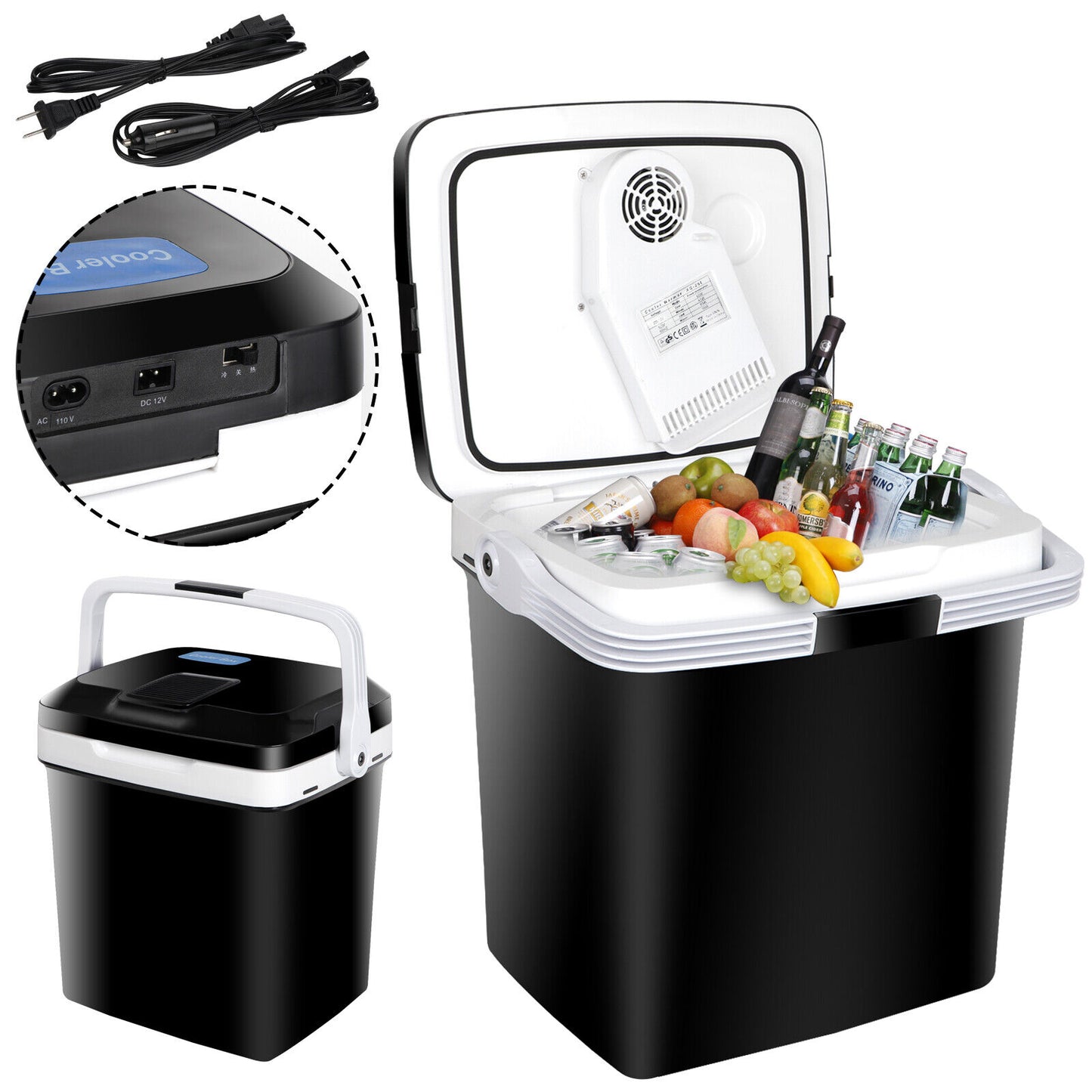 12V Portable Car Iceless Thermoelectric Cooler&Warmer Truck Freezer Food Drinks
