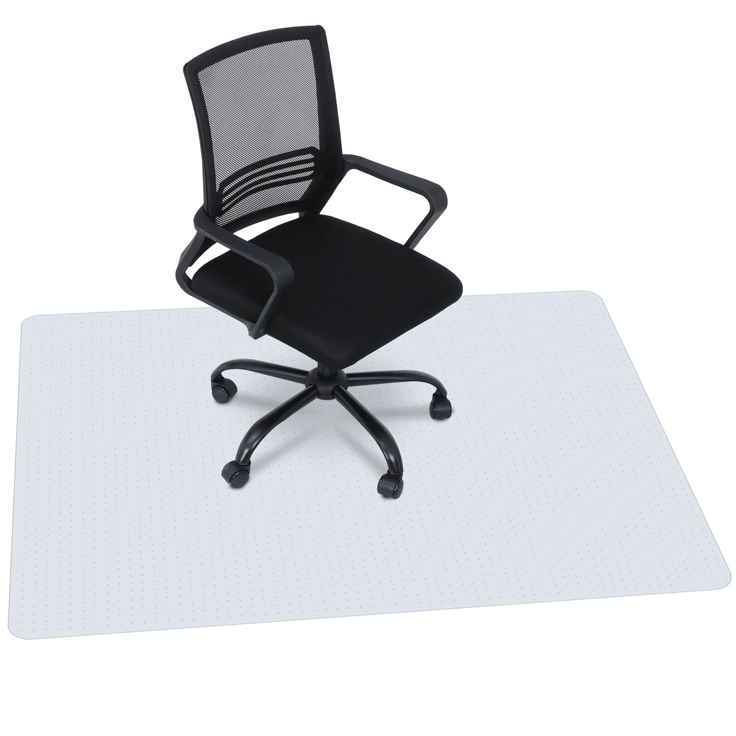 60.2"X46.4" Home Office Chair Mat PVC Floor Studded Back For Pile Carpet