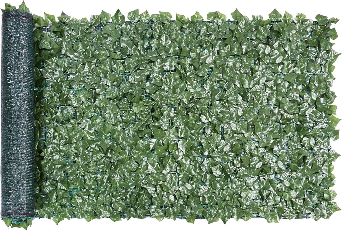 Faux Ivy Privacy Screen, 118&quot; X 39&quot; Artificial Hedges Privacy Protective &amp; Faux Ivy Leaf Decorative Screen W/Mesh Backing for Outdoor Indoor Garden Balcony Decor, 1PCS