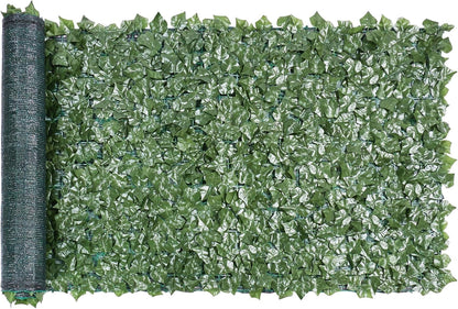 Faux Ivy Privacy Screen, 118&quot; X 39&quot; Artificial Hedges Privacy Protective &amp; Faux Ivy Leaf Decorative Screen W/Mesh Backing for Outdoor Indoor Garden Balcony Decor, 1PCS