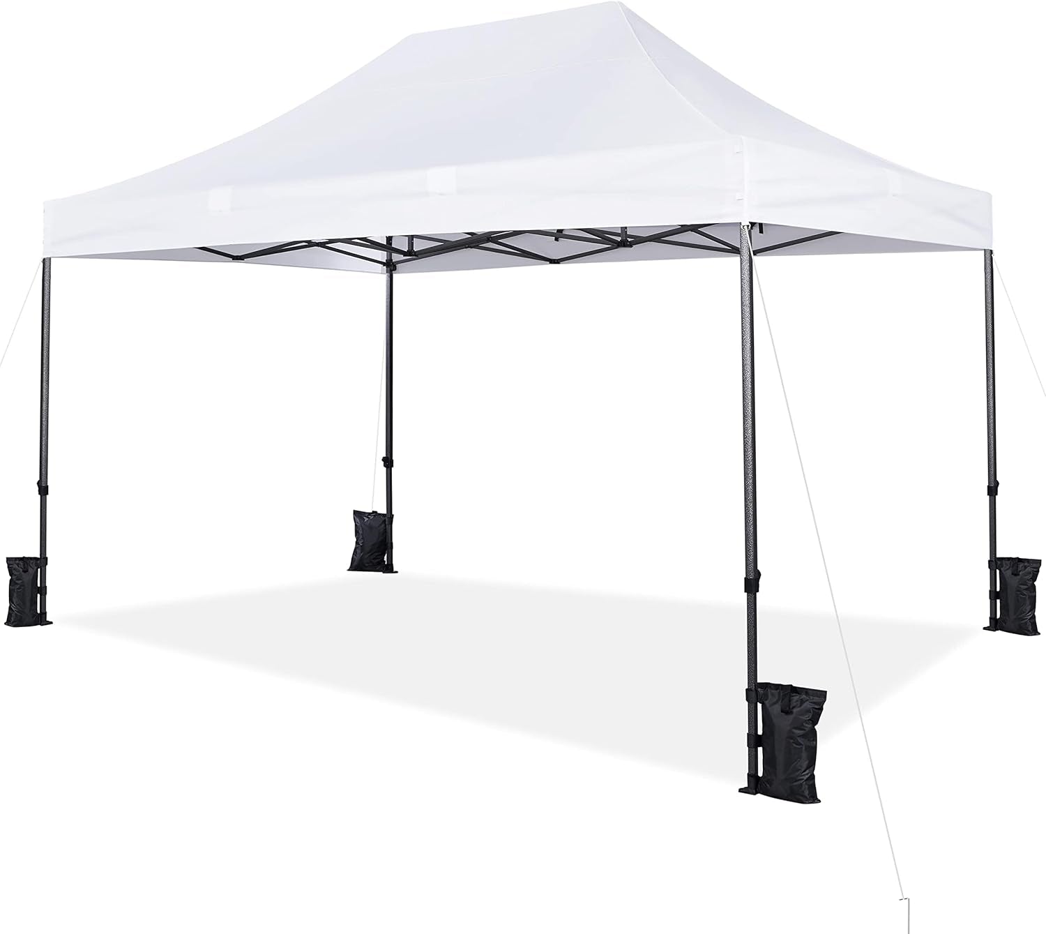 Canopy Tent, Commercial Instant Heavy Duty Canopy, 500D Waterproof Adjustable Canopy with Wheeled Carry Bag, 4 Sandbags and 4 Stakes (10X10, White)