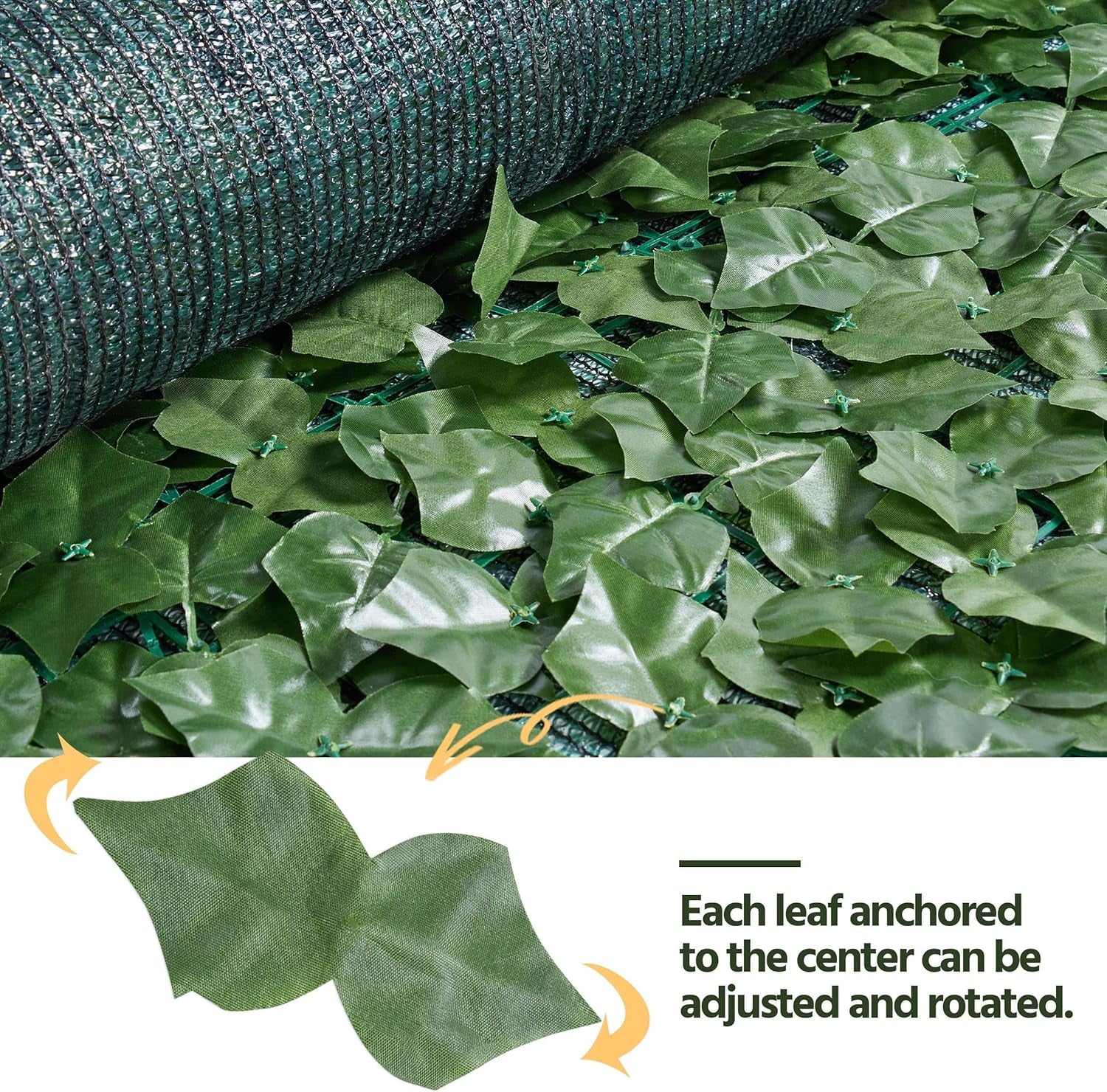 Faux Ivy Privacy Screen, 118&quot; X 39&quot; Artificial Hedges Privacy Protective &amp; Faux Ivy Leaf Decorative Screen W/Mesh Backing for Outdoor Indoor Garden Balcony Decor, 1PCS