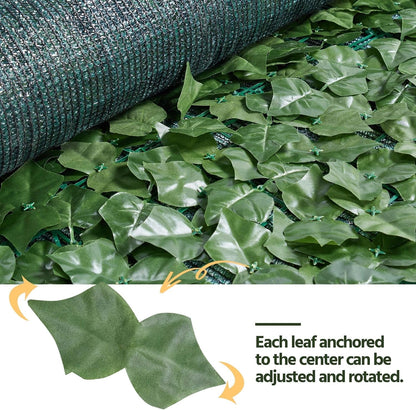 Faux Ivy Privacy Screen, 118&quot; X 39&quot; Artificial Hedges Privacy Protective &amp; Faux Ivy Leaf Decorative Screen W/Mesh Backing for Outdoor Indoor Garden Balcony Decor, 1PCS
