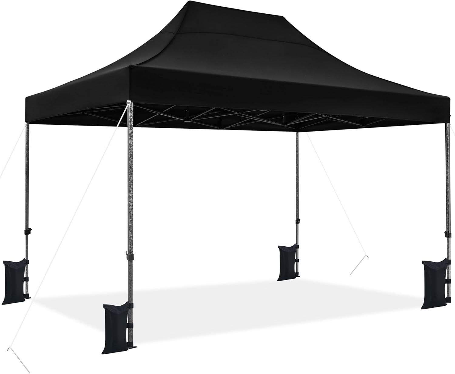 Canopy Tent, Commercial Instant Heavy Duty Canopy, 500D Waterproof Adjustable Canopy with Wheeled Carry Bag, 4 Sandbags and 4 Stakes (10X10, White)