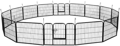 40In X 21Ft Decorative Garden Fence Rustproof Folding Fencing Landscape Patio Flower Bed Animal Barrier Border for Dog Outdoor Fences Black