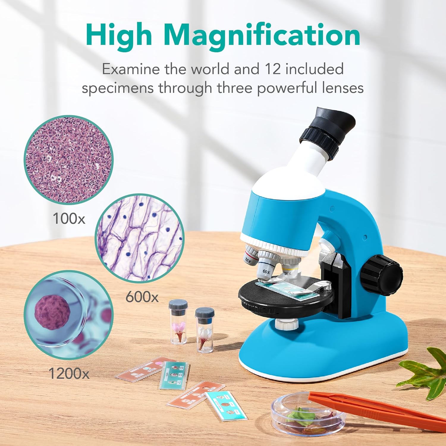 Kids Microscope STEM Learning Tool with Carrying Case