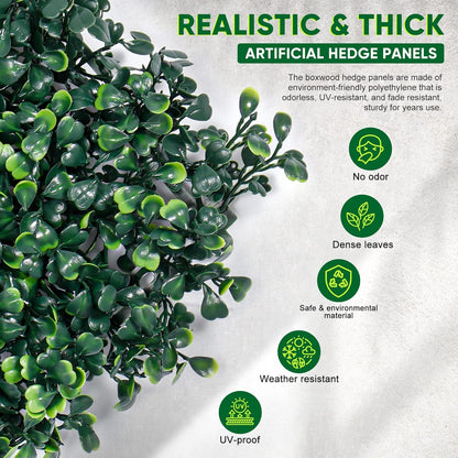 12PCS 20&quot;x20&quot; Artificial Hedge Wall Screen 4 Layers Plant Wall