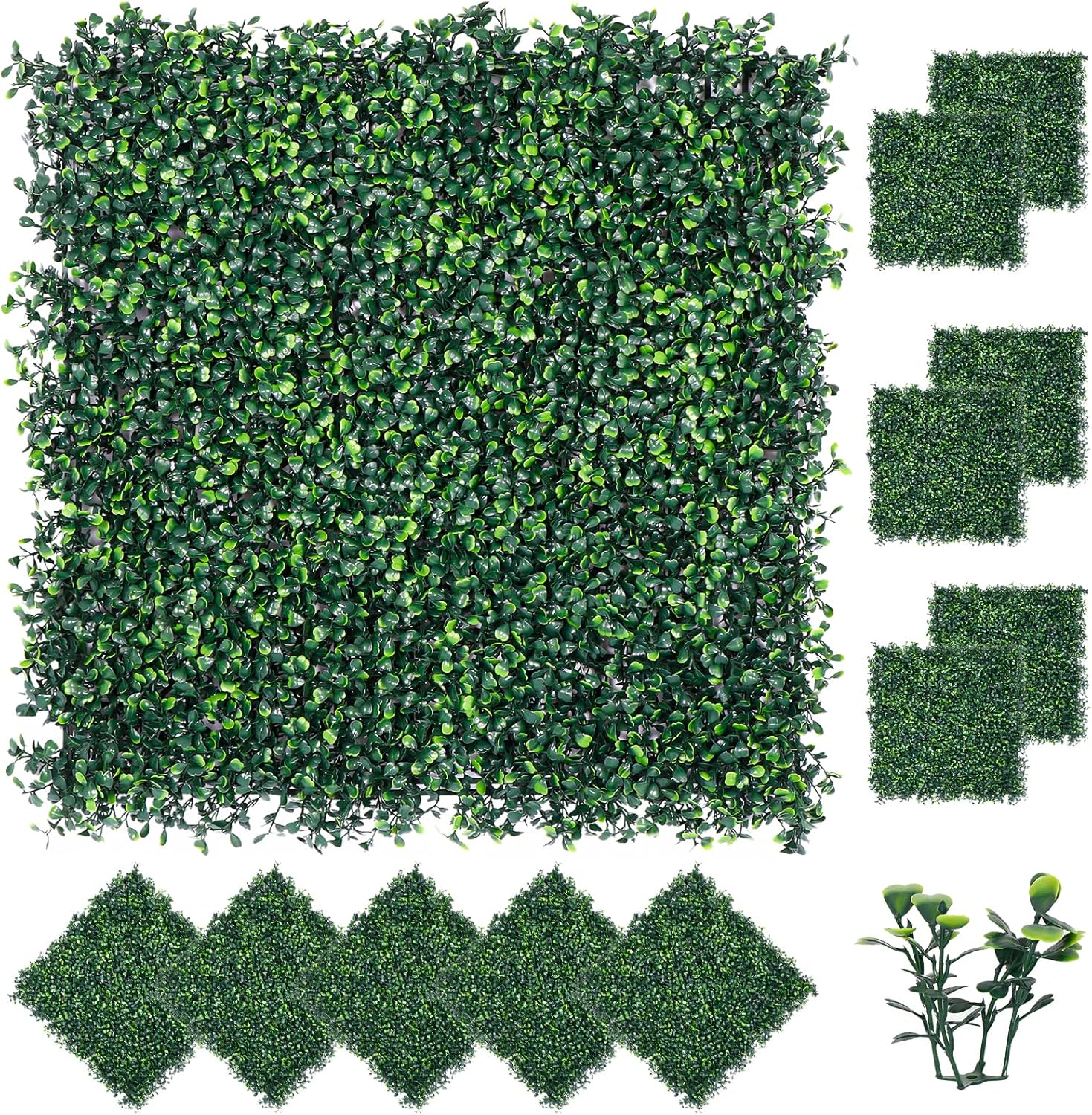 12PCS 20&quot;x20&quot; Artificial Hedge Wall Screen 4 Layers Plant Wall