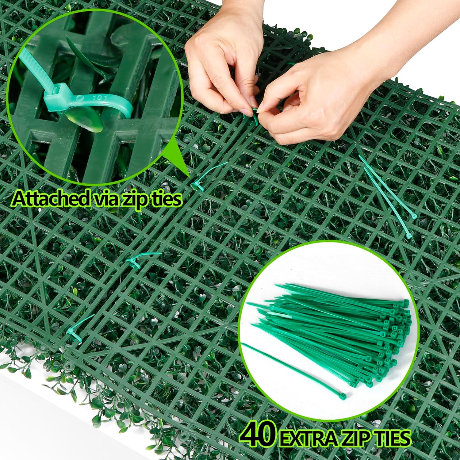 12PCS 20&quot;x20&quot; Artificial Hedge Wall Screen 4 Layers Plant Wall