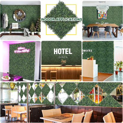 12PCS 20&quot;x20&quot; Artificial Hedge Wall Screen 4 Layers Plant Wall