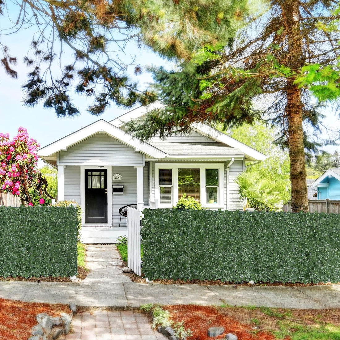 Faux Ivy Privacy Screen, 118&quot; X 39&quot; Artificial Hedges Privacy Protective &amp; Faux Ivy Leaf Decorative Screen W/Mesh Backing for Outdoor Indoor Garden Balcony Decor, 1PCS