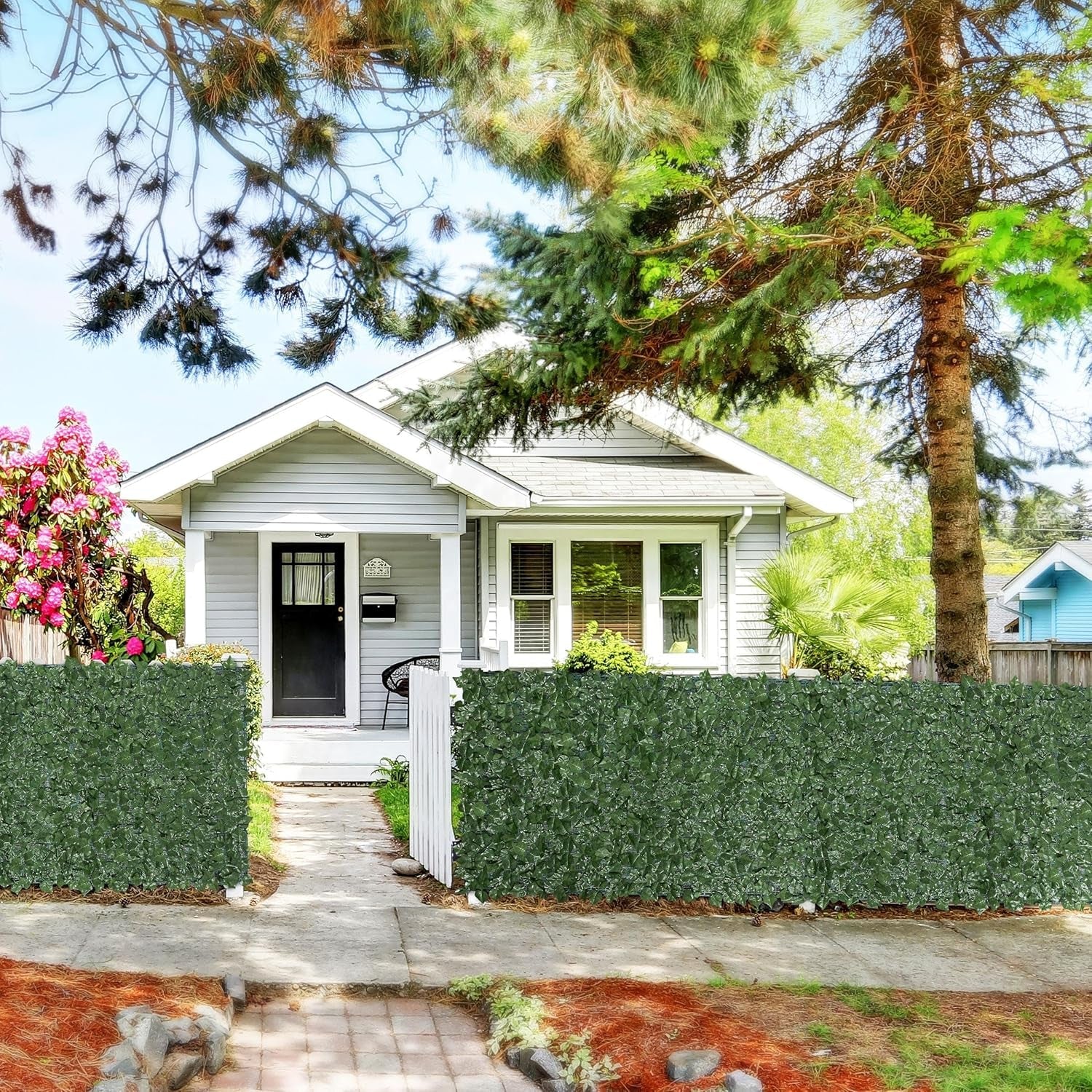 Faux Ivy Privacy Screen, 118&quot; X 39&quot; Artificial Hedges Privacy Protective &amp; Faux Ivy Leaf Decorative Screen W/Mesh Backing for Outdoor Indoor Garden Balcony Decor, 1PCS