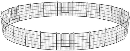 40In X 21Ft Decorative Garden Fence Rustproof Folding Fencing Landscape Patio Flower Bed Animal Barrier Border for Dog Outdoor Fences Black