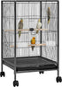 35 Inch Wrought Iron Bird Cage W/Play Open Top and Rolling Stand for Small Birds like Parrots Conure Lovebird Cockatiel Lovebirds Budgies