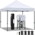 Canopy Tent, Commercial Instant Heavy Duty Canopy, 500D Waterproof Adjustable Canopy with Wheeled Carry Bag, 4 Sandbags and 4 Stakes (10X10, White)