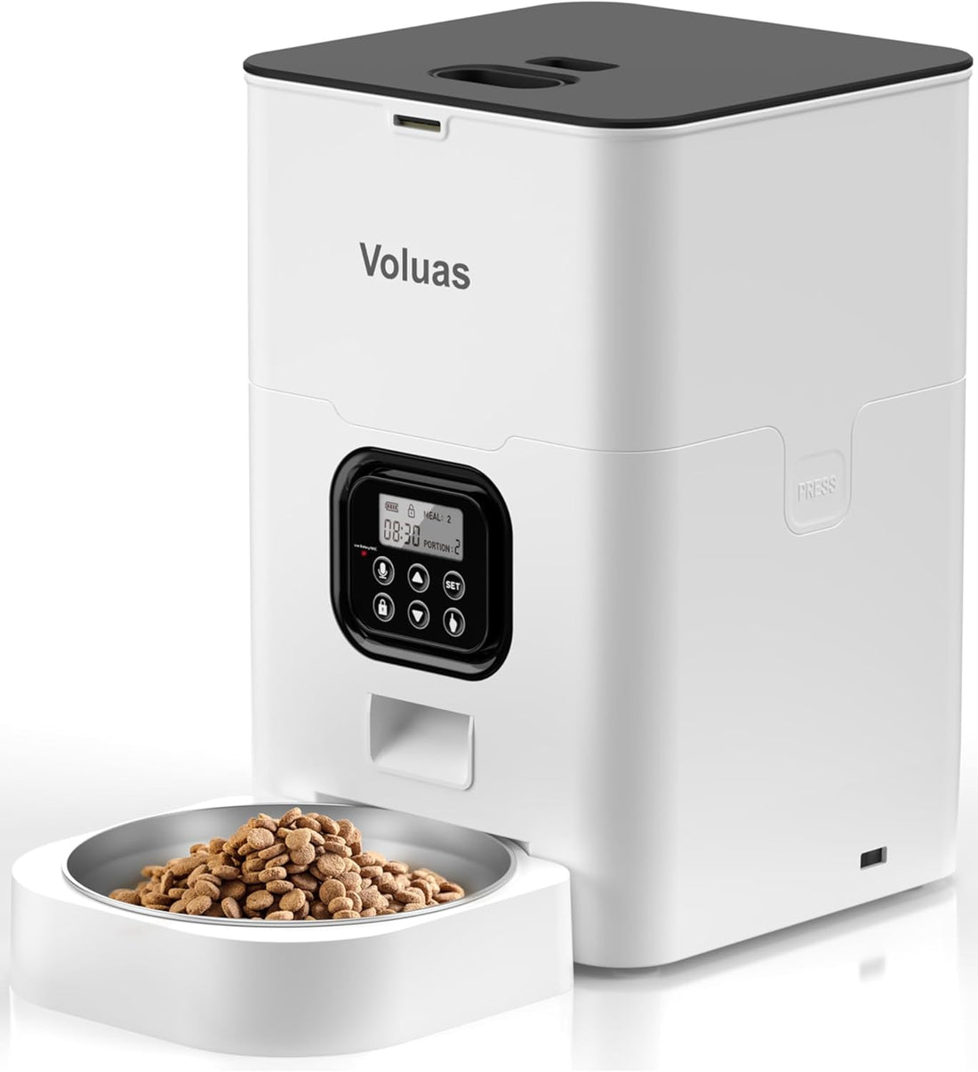 Automatic Cat Feeders - Timed Pet Feeder for Cats and Dogs with Dry Food Dispenser, Desiccant Bag, Programmable Portion Control, 4 Daily Meals, 10S Voice Recorder