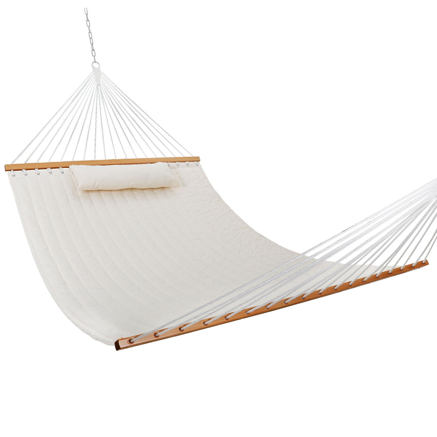 55'' Hammocks Double Quilted Fabric Swing with Pillow hammocks Natural