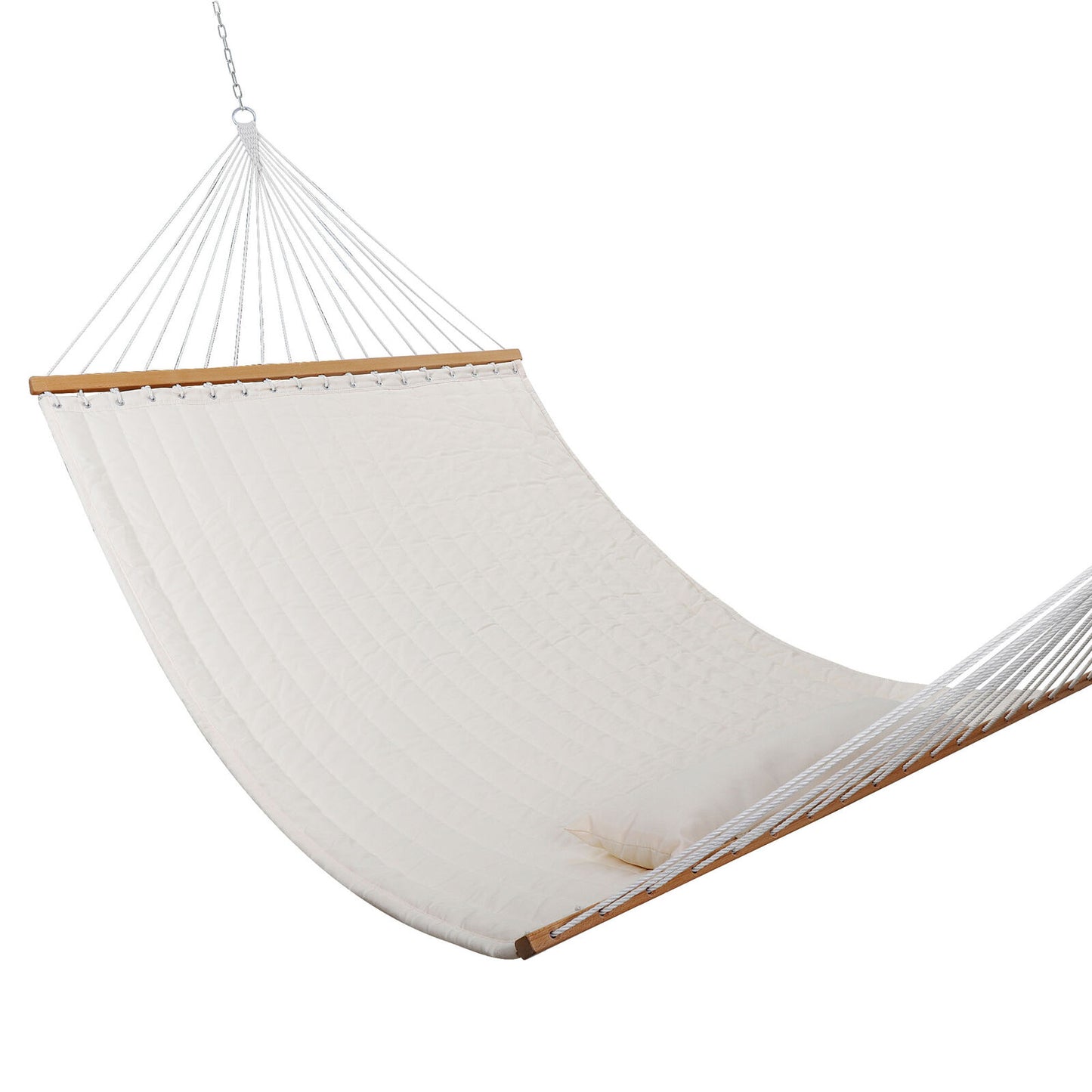 55'' Hammocks Double Quilted Fabric Swing with Pillow hammocks Natural