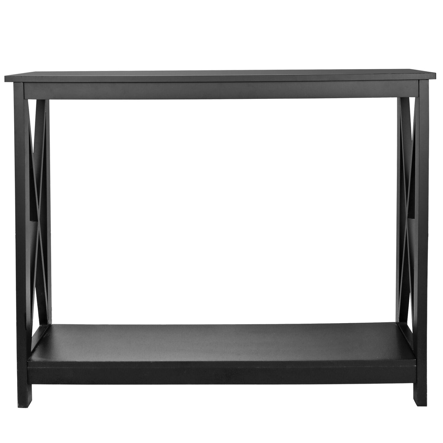 Console Table Modern Accent Side Stand Sofa Espresso Display Storage Shelf
