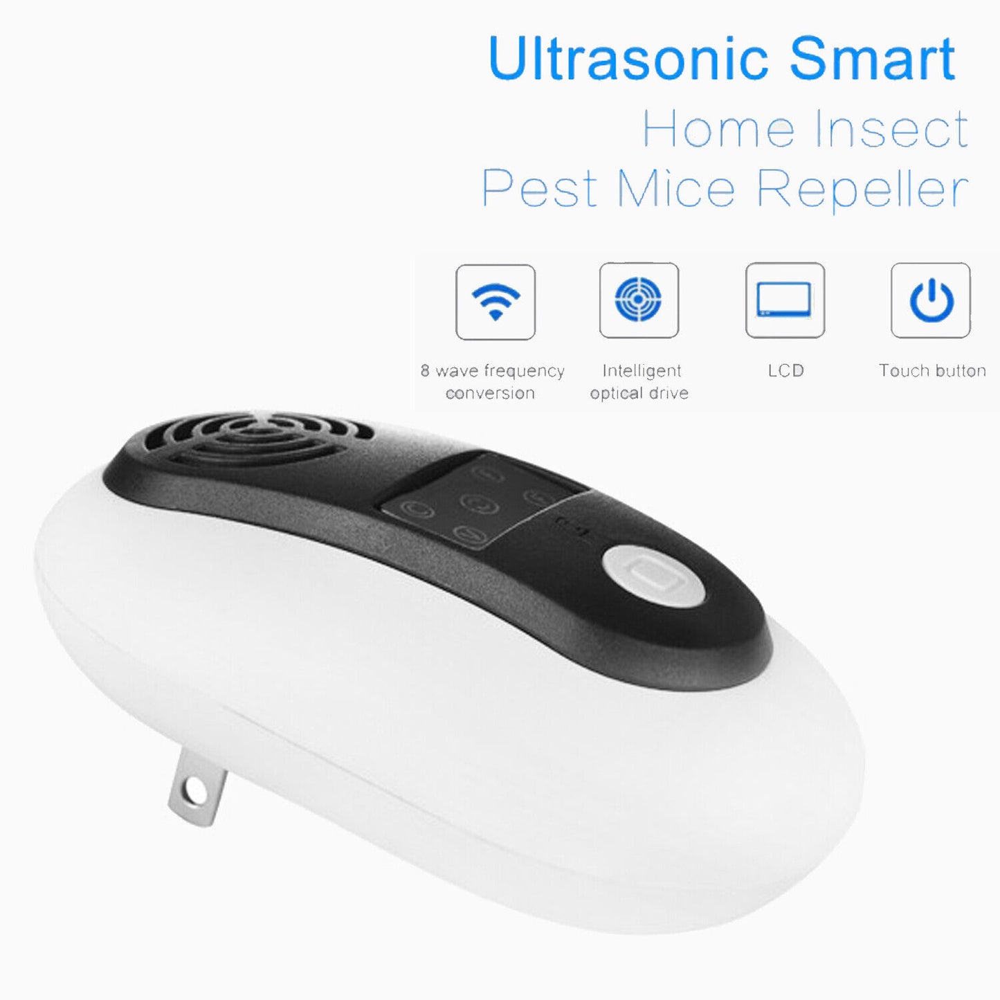 Electronic Ultrasonic Pest Repeller Rats Mosquito Bugs Cockroach Killer Reject