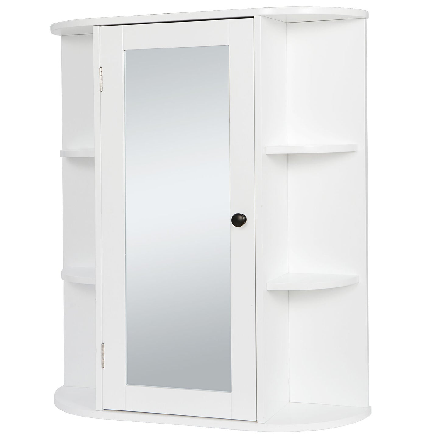 Modern Bathroom Cabinet Storage Organizer Single Door Wall Mount with Mirror