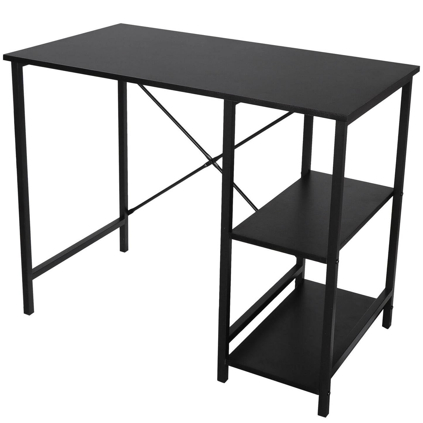 Computer Desk PC Laptop Table Workstation Study Home Office With 2 Tier Shelves