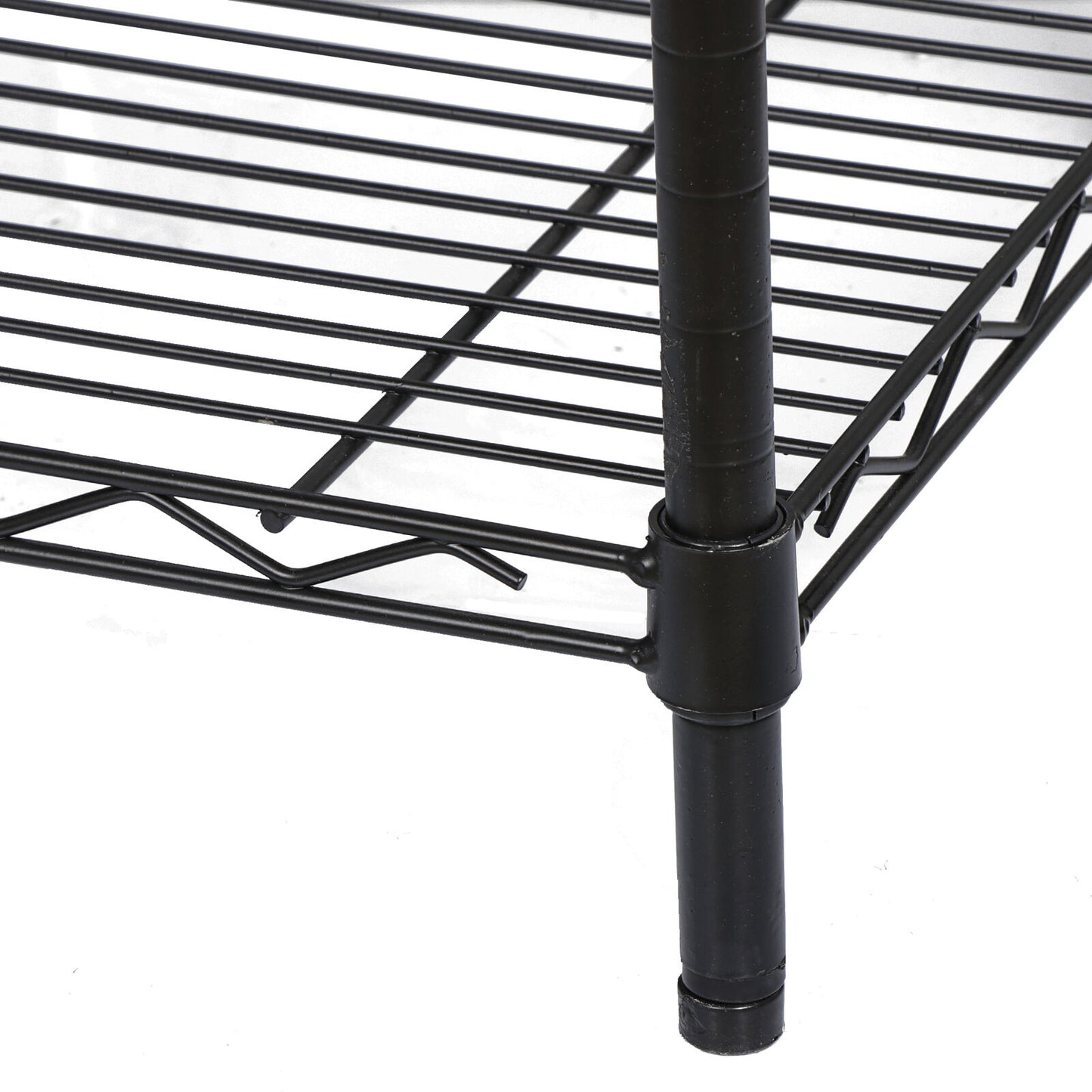 2x 4 Tier Steel Wire Shelf Rack Heavy Duty Storage Shelving Unit Kitchen Pantry