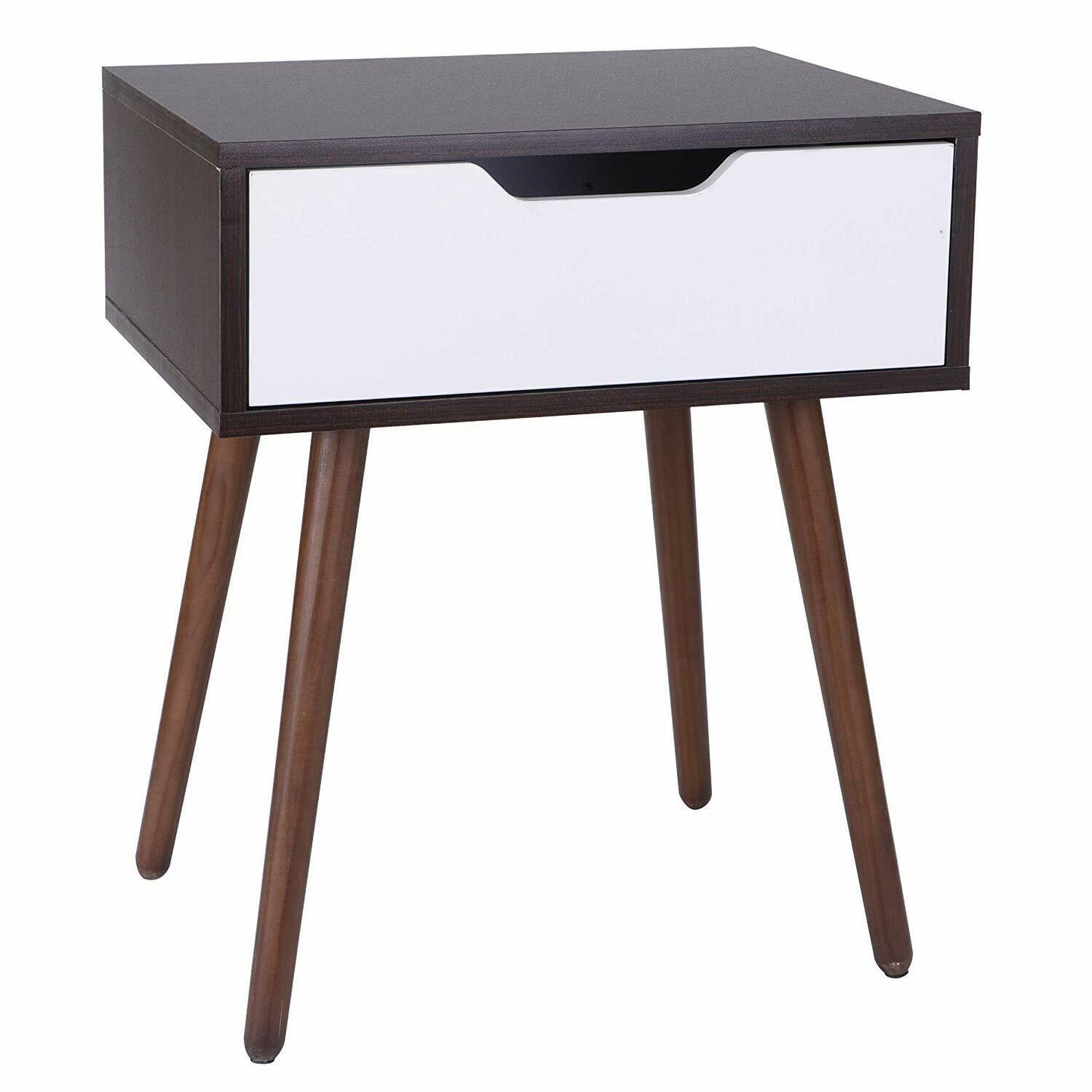 Fashion Wooden Side End Table w/Drawer for Small Space, Living Room, Bedroom