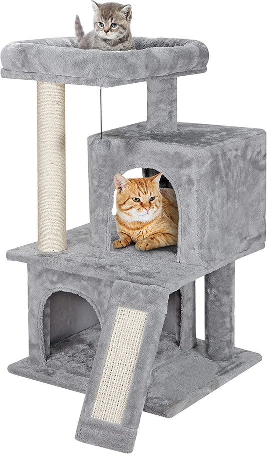 33.5 inches Cat Tree Tower with Scratching Posts - Kittens House Furniture Trees