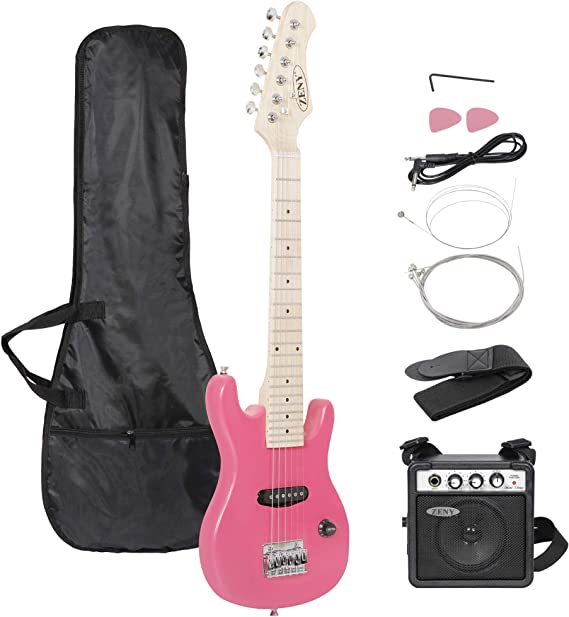 30 inch Kids Electric Guitar with 5w Amp, Gig Bag, Strap, Cable, Strings and Picks Guitar Combo Accessory Kit