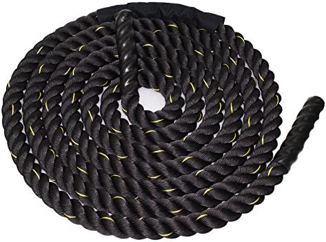 Exercise Battle Rope 1.5/2 Inch Diameter 30ft/40ft/50ft Length Poly Dacron Workout Exercise Training Rope Core Strength Muscles Building Conditioning Rope Home Gym Equipment