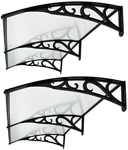 40"x 80" Window Awning Set of 2 DIY Overhead Door Polycarbonate Cover Patio Canopy UV Snow Rain Protection Hollow Sheet