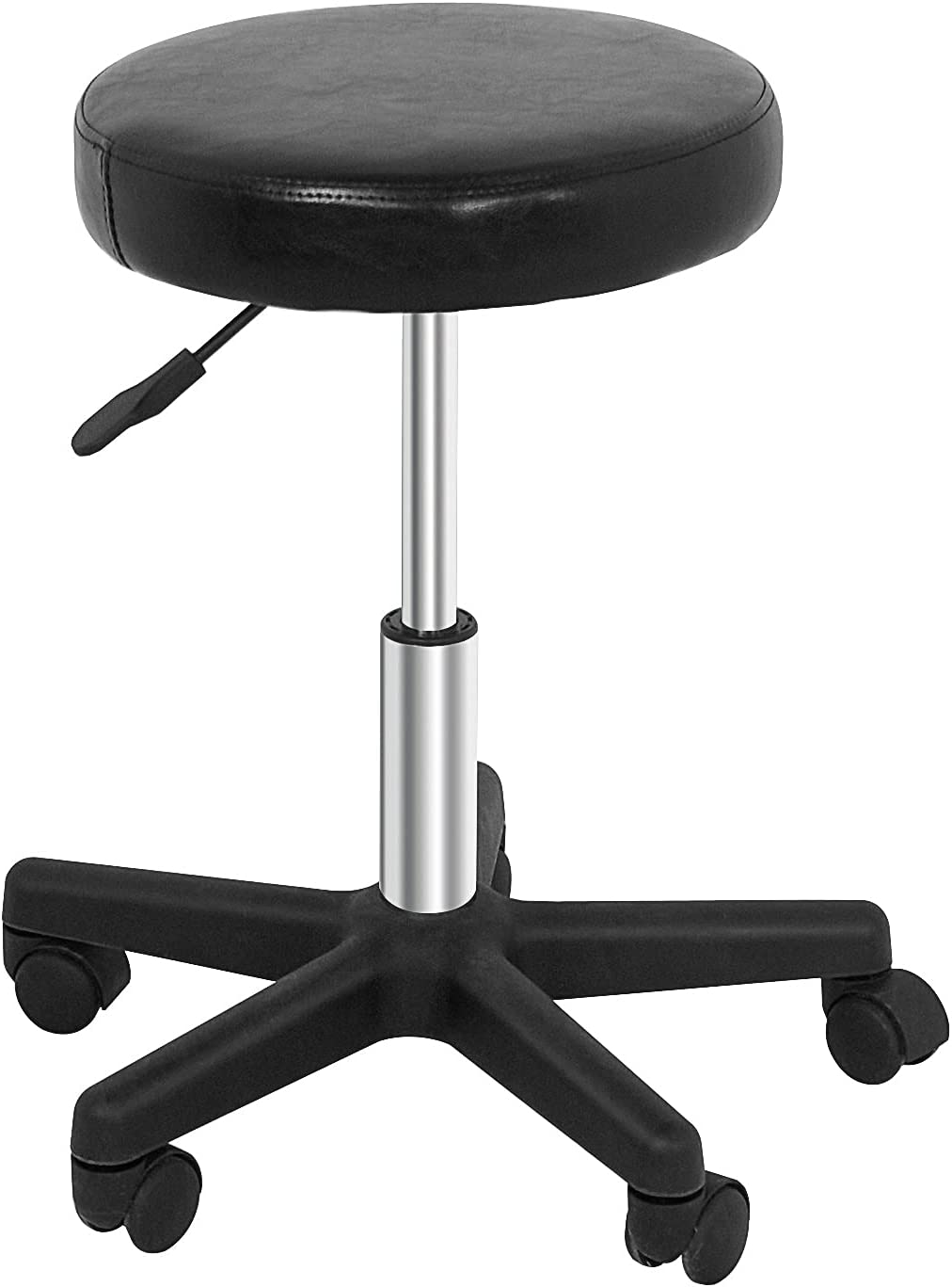 Adjustable Swivel Stool Chair Hydraulic Rolling Stool for Beauty Salon Massage Spa Medical Tattoo Drafting, Black