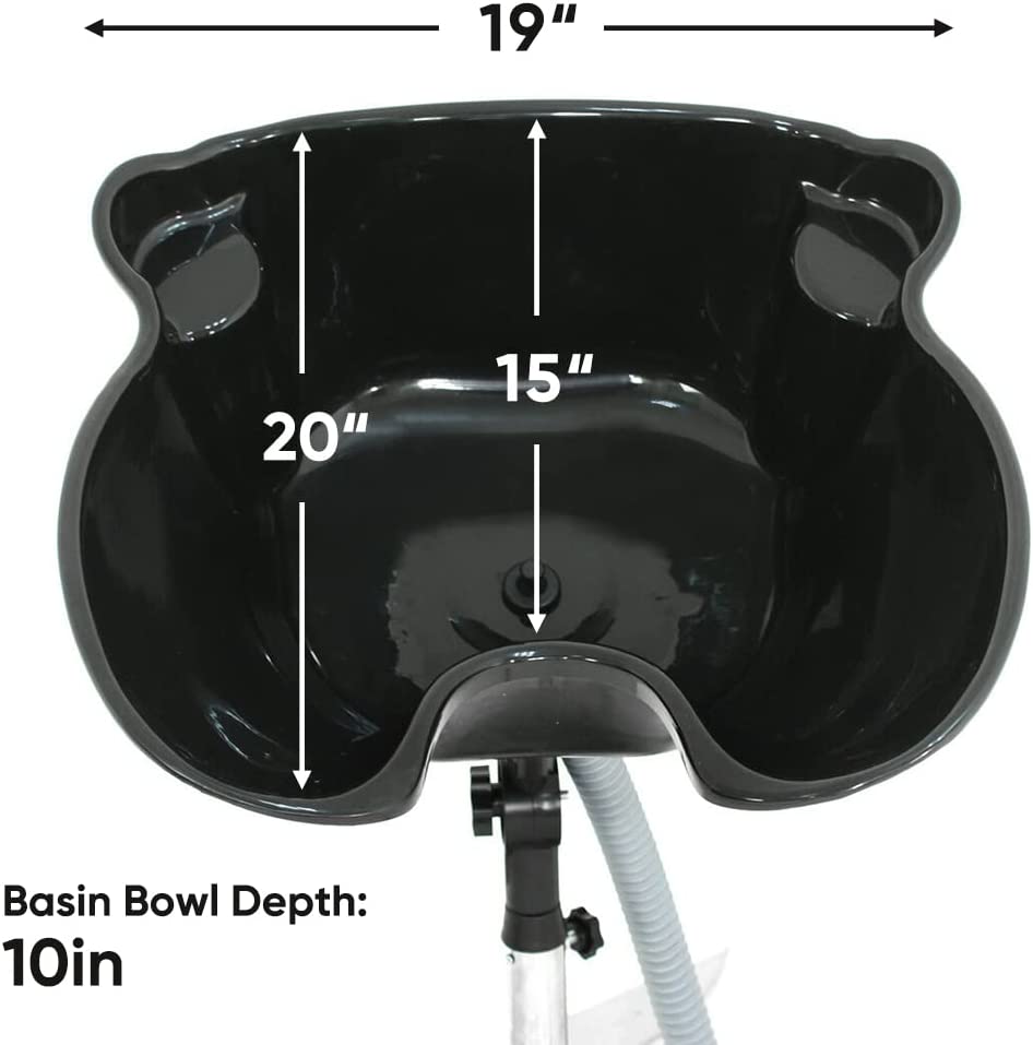 Portable Hair Washing Sink Height Adjustable Shampoo Bowl with Drain Hair Washing Basin for Home Salon Hair Washing and Cutting