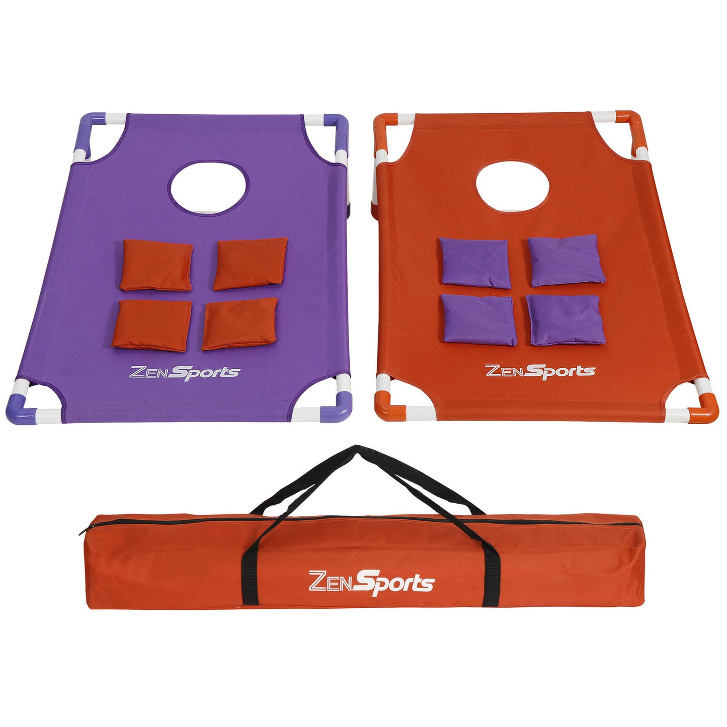 All-Weather PVC Beanbag Toss Cornhole Game 8 Beanbags Tailgate Size W/Carry Case