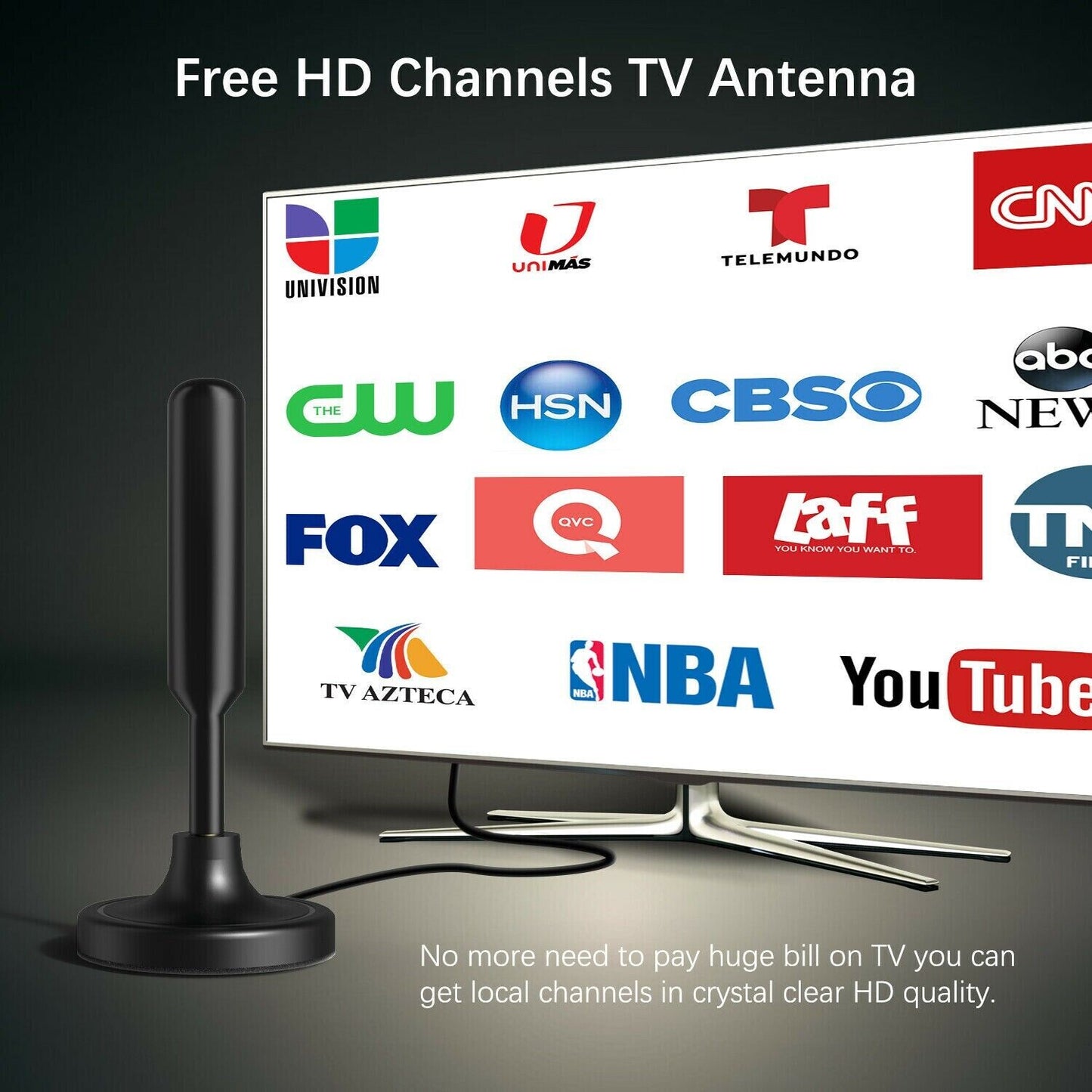 300 Miles Upgraded TV Antenna Digital HD Antenna Indoor HDTV 1080P 4K Long Range