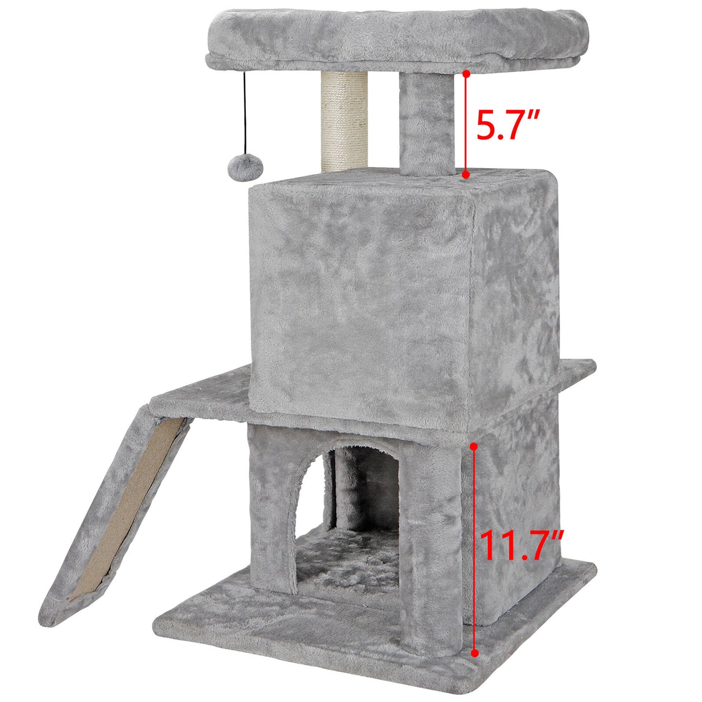 34"Cat Tree Tower Great For Multiple Cats Scratcher Play House Condo Pet House