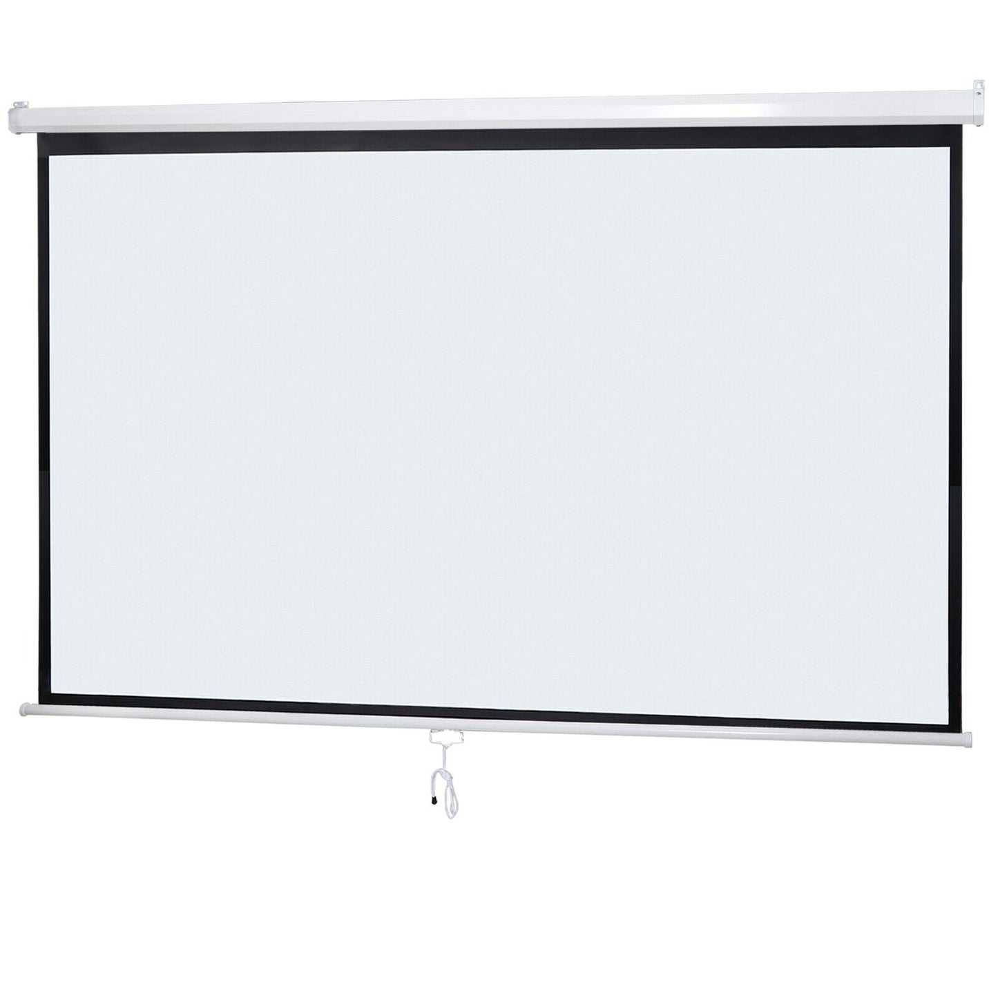 100'' 16:9 HD Projection Projector Screen Manual Pull Down for Home Movie Theate