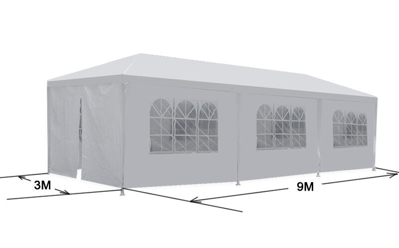 10x30' Event White Outdoor Wedding Party Tent Patio Gazebo Canopy w/ Side Walls