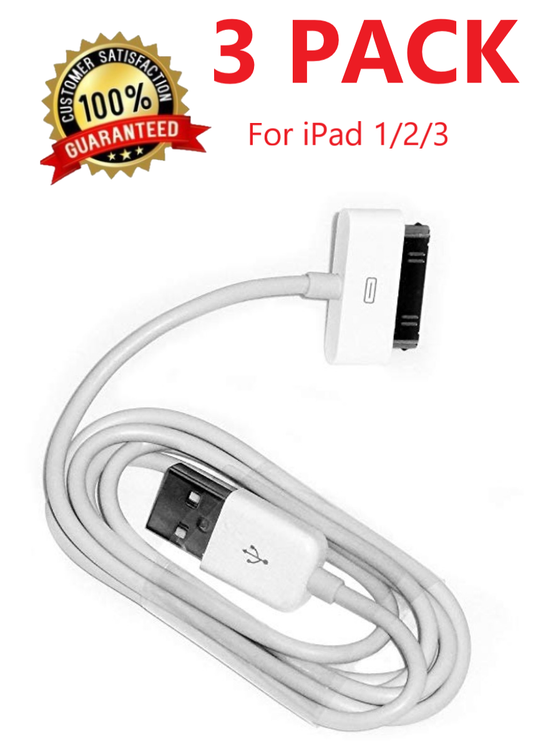 3Pack 30 pin USB Charging Data/Sync Cable Cord for iPad 1/2/3 iPod Nano 1-6