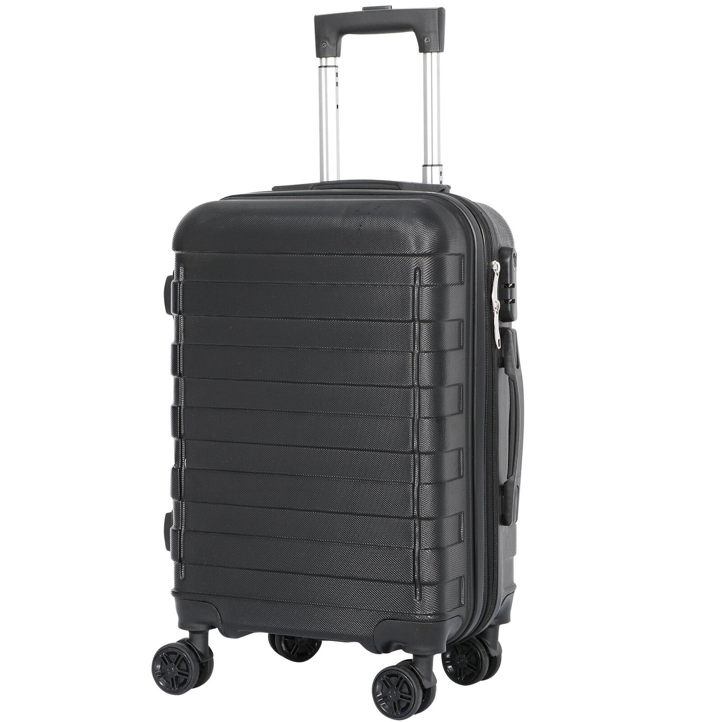 21" Hardside Carry On Luggage Suitcase Travel Bag Trolley Spinner W/wheels Black