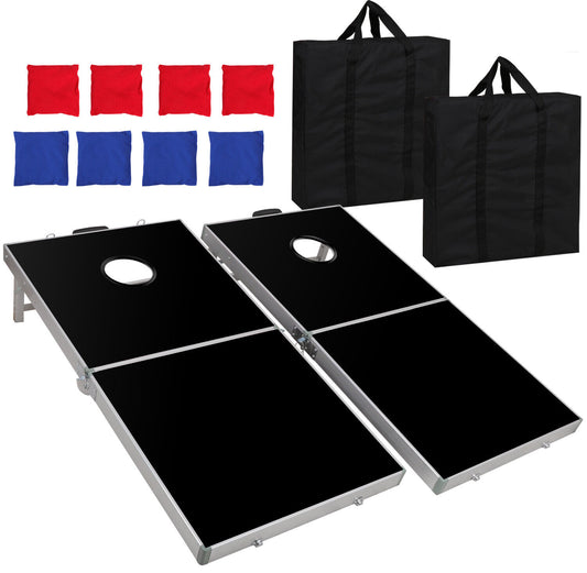 Foldable Aluminium Bean Bag Toss Cornhole Game Set Regulation Baggo 4 x 2 FT