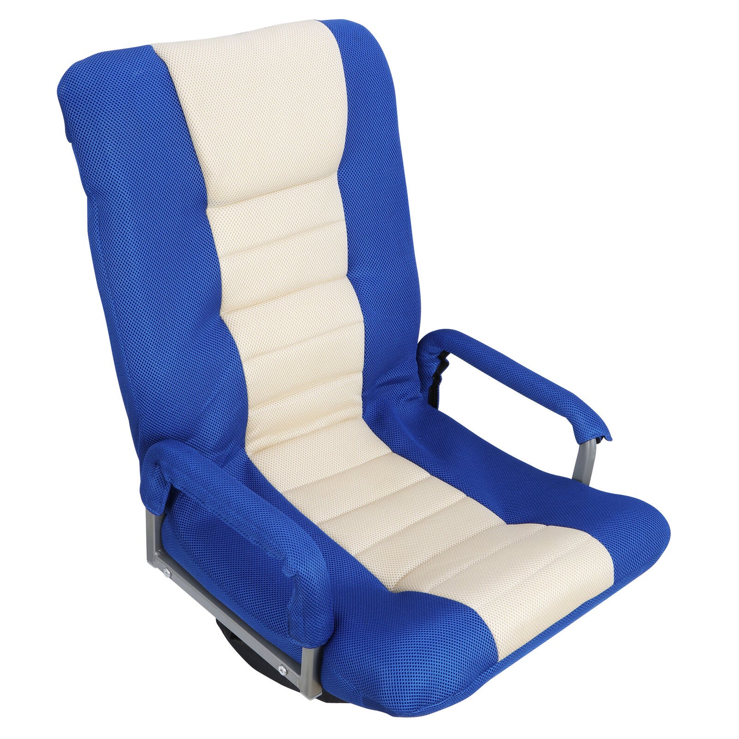 360-Degree Swivel Gaming Floor Chair Folding Adjustable Swivel with Armrest Blue