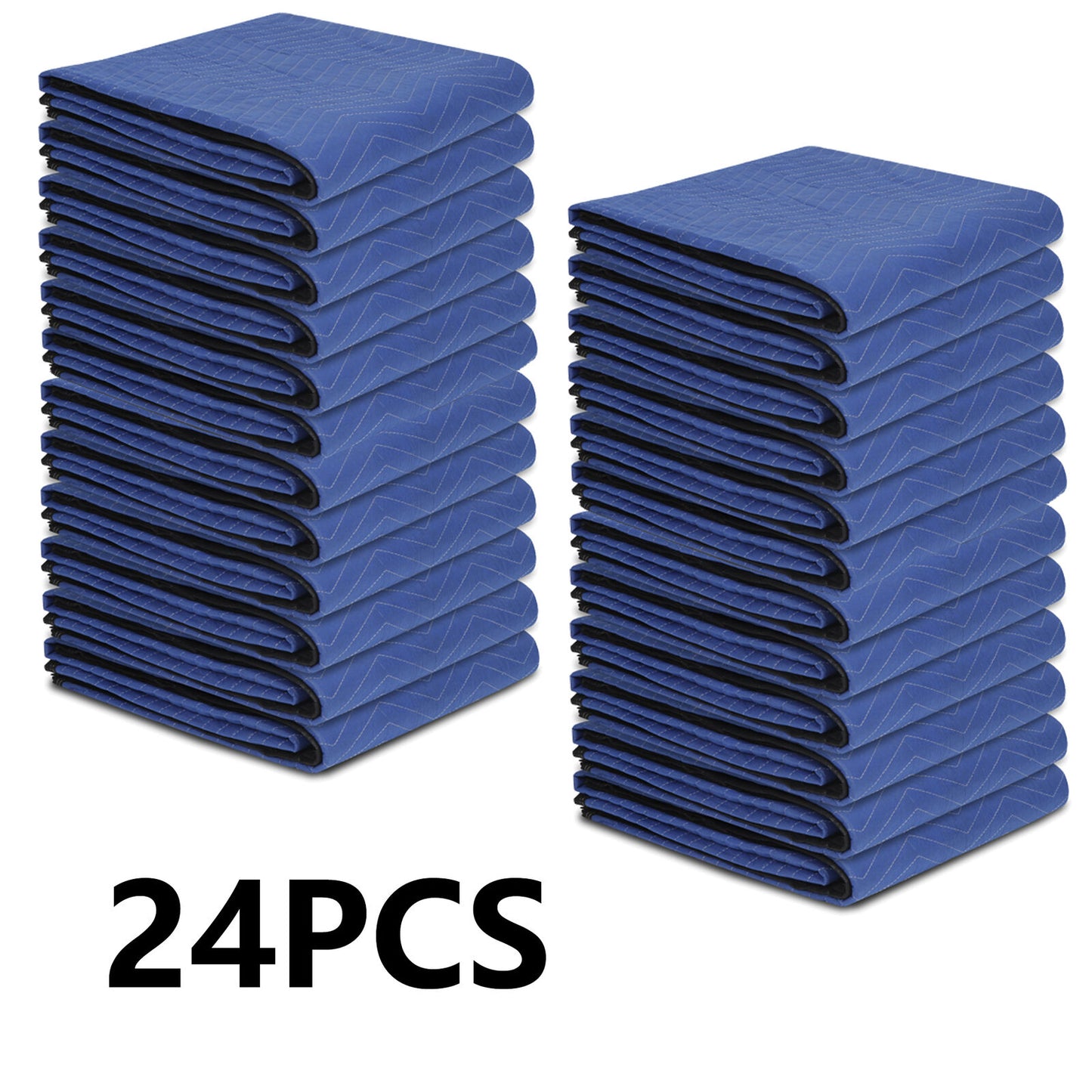 24 Pack Moving Blankets 80" x 72" Pro Economy Blue Shipping Furniture Pads