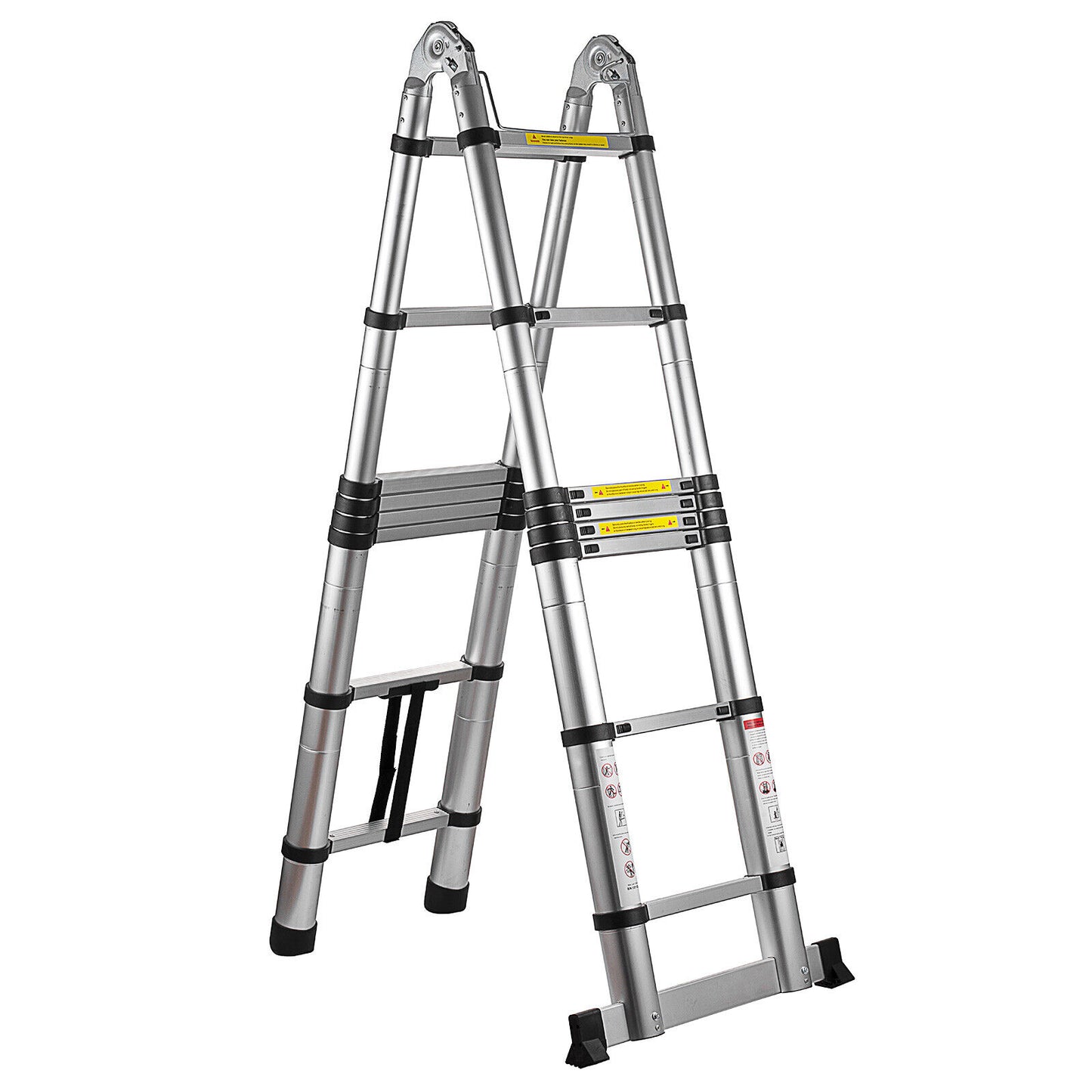 16.5FT Aluminum Telescopic Ladder Multi-Purpose Folding Extension 330LBS Load